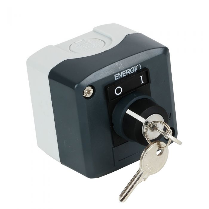 Пост кнопочный ENERGIO XAL-D144 с секторным переключателем 1-0 с ключем NO