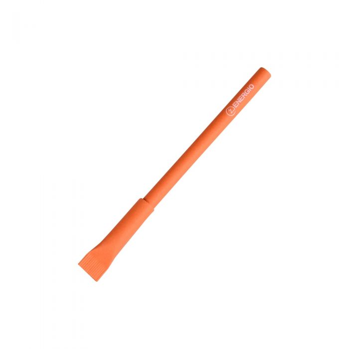 Эко ручка с колпачком оранжевая (0.7мм синий)