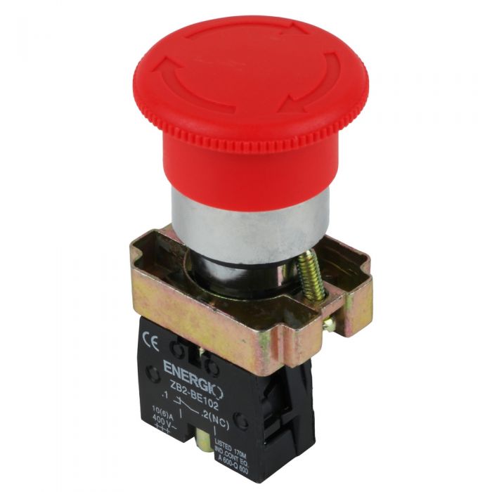 Кнопка ENERGIO XB2-BS542 грибок 40мм с фиксацией красная NC