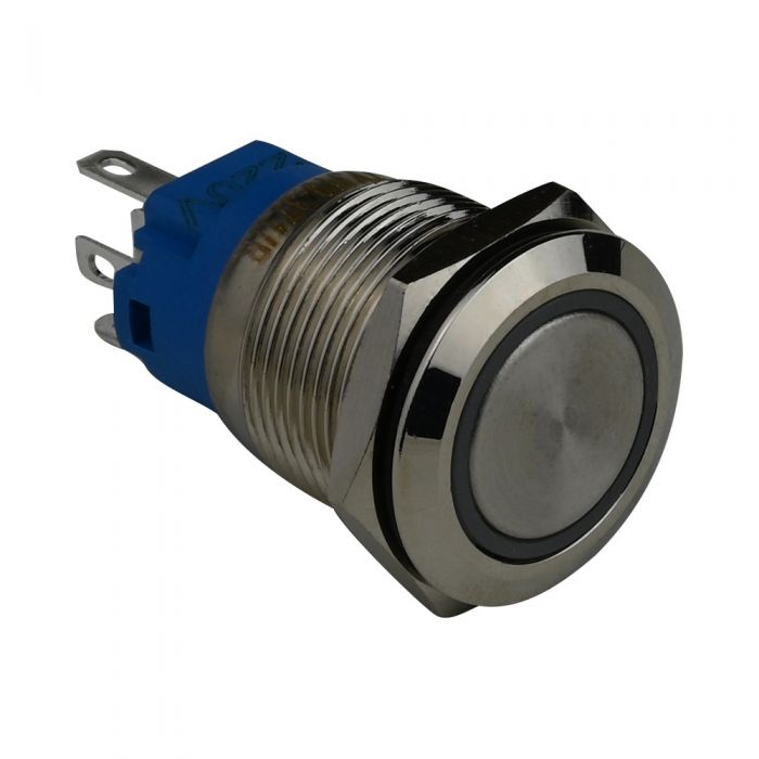 Кнопка металлическая ENERGIO TYJ19-371 с подсветкой с фиксацией 220В крассная NO+NC