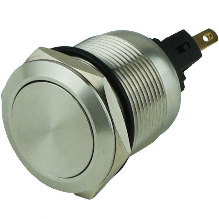 Кнопка металлическая ENERGIO TY22C-P11F плоская под пайку без фиксации IP67 NO+NC